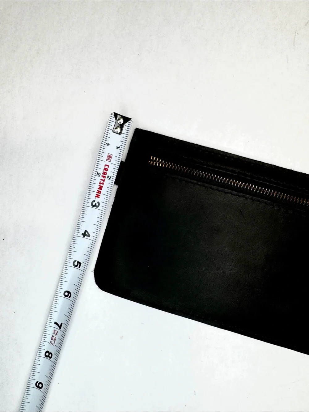 Portland Leather Goods Black Leather Zip Pouch Clutch